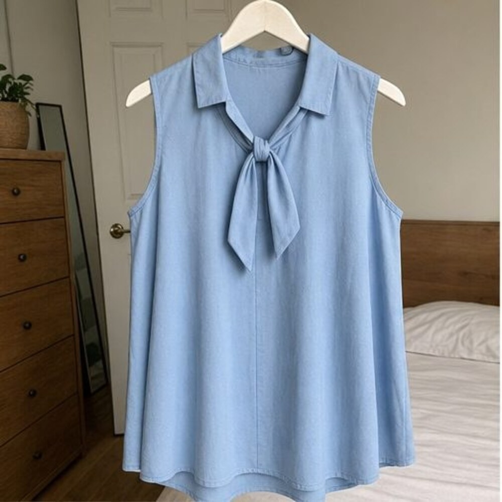 Blue Wrap Blouse